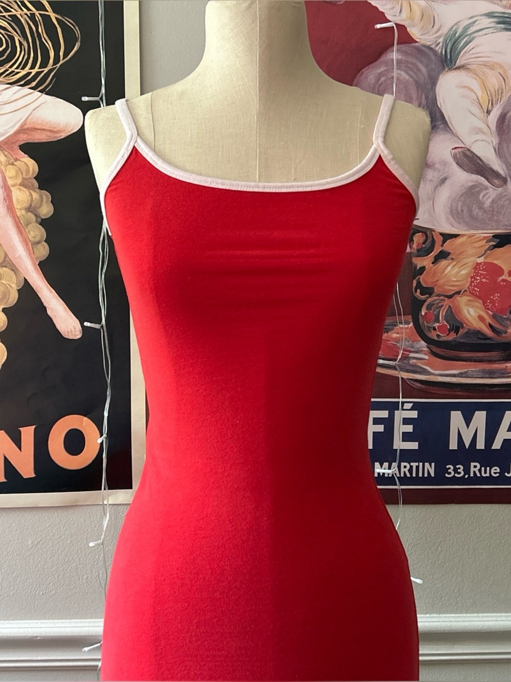 Y2K vintage Love Ari fitted body con red mini dress spaghetti strap size S
